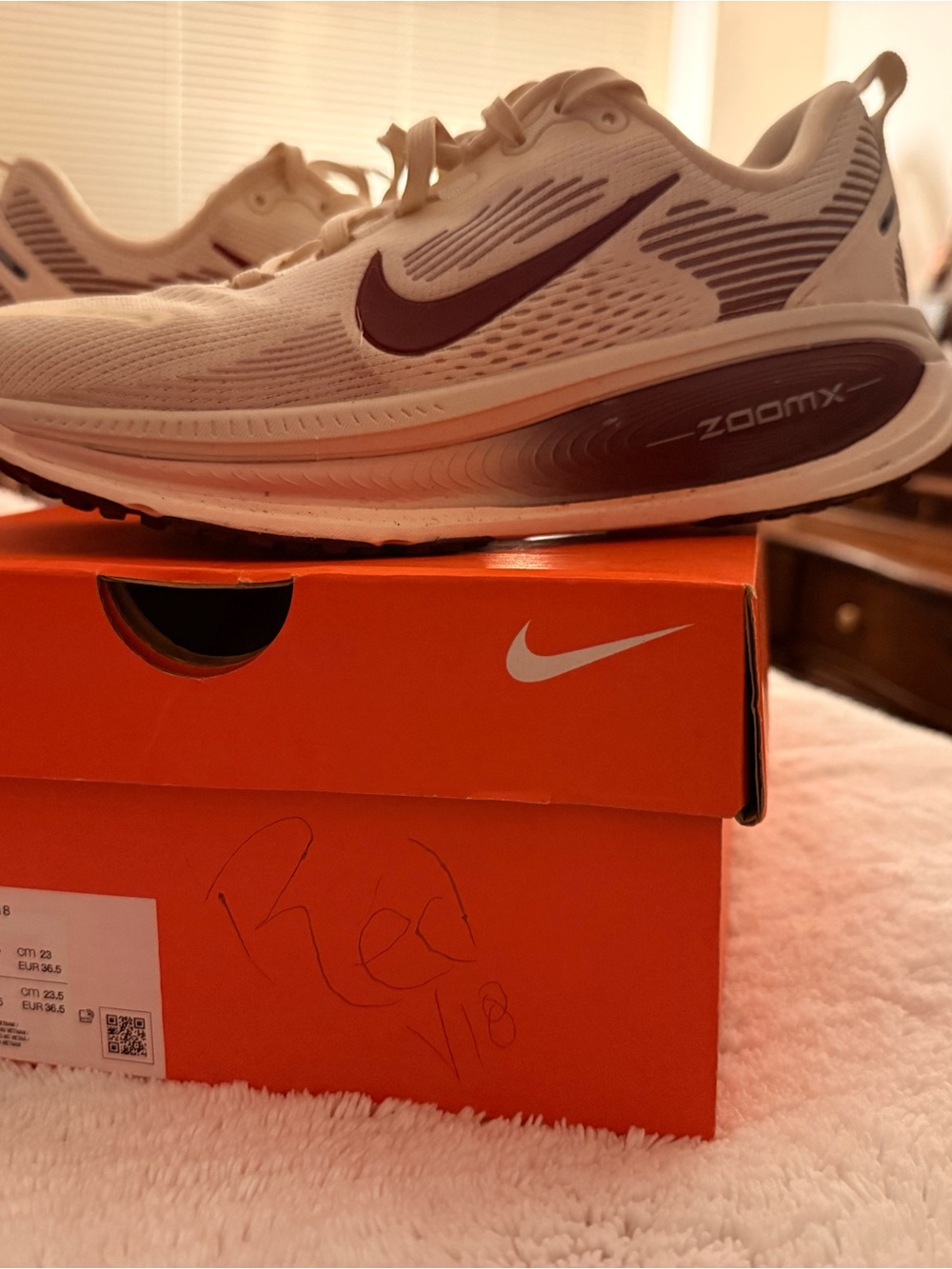Nike Women’s ZoomX Running Shoes - White with Black Swoosh
